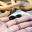 Black Rim Druzy Studs (Black)