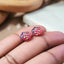 fushia mini druzy studs
